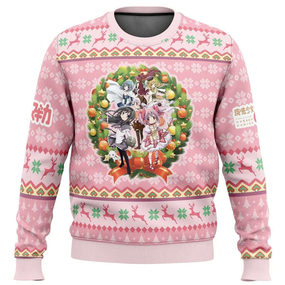 

Magical Girls Puella Magi Madoka Magica Ugly Christmas Sweater Gift Santa Claus Pullover Men 3D Sweatshirt And Top Autumn And