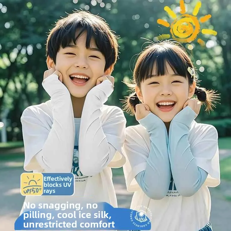 Copribraccio per bambini in seta di ghiaccio Leggero Protezione solare Qui Dry Coperture Sve per ragazze e ragazzi Protezione UV dal sensazione di freschezza