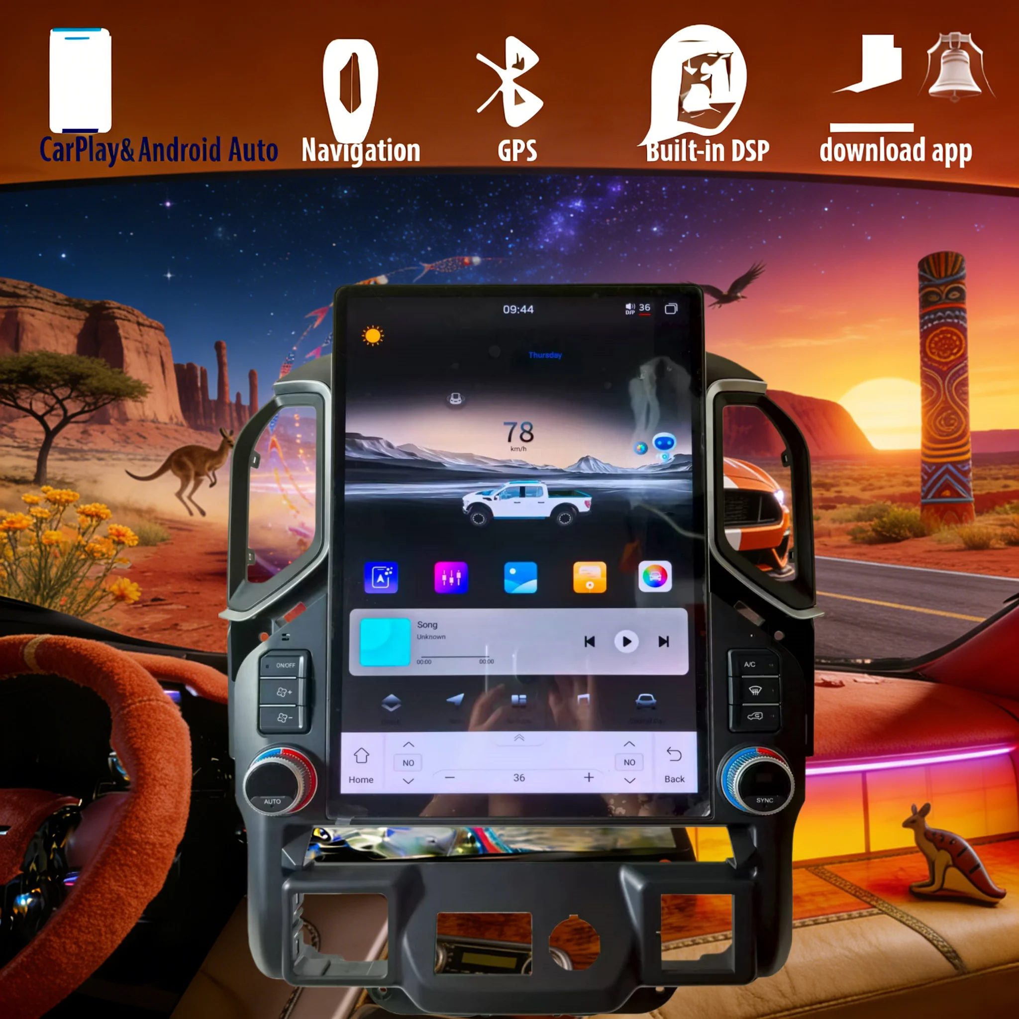 

15.6" CarPlay Auto Android 14 For Chevrolet Silverado GMC SIERRA 2019 2020-2023 Car Radio Multimedia Stereo Player GPS Head Unit