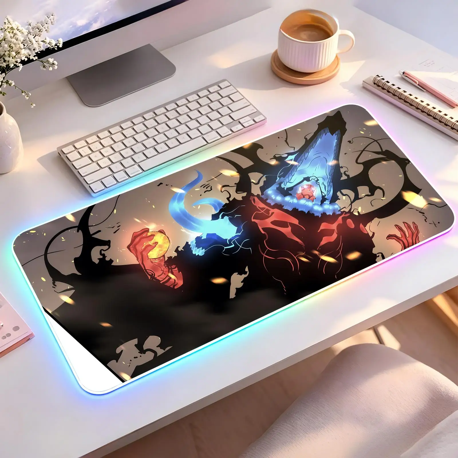 Mouse Pad Large RGB backlit esports gaming mouse pad, smooth soft cloth surface, LED luminous extended desk mat Dead Cells