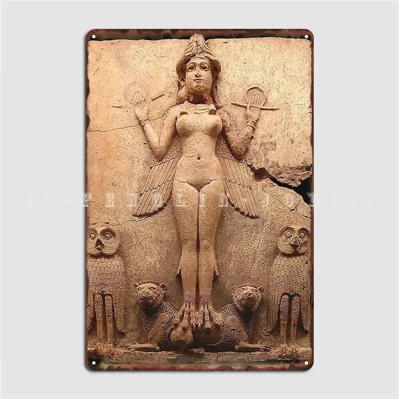 Babylon Queens Of The Night Goddess Ishtar Babylonian Goddess Of Sex And Love Burney Relief Metal Sign Plates Cinema Garage