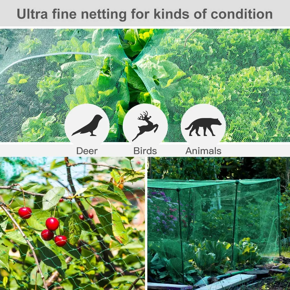 Garden Netting, Cat and Bird Netting Proof for Veg Patch Fine Mesh PE Trellis, Garden Netting Mesh Protect for Plants Fruits