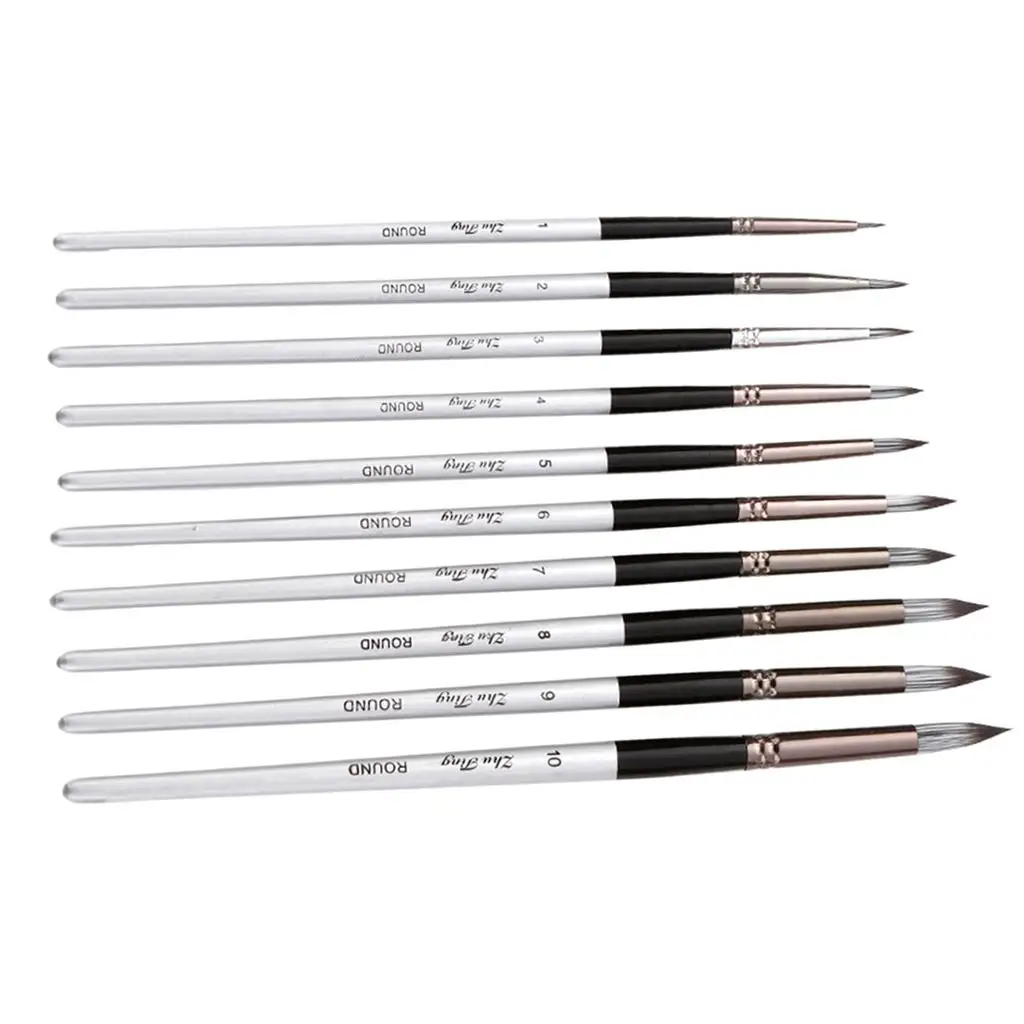 Watercolor Acrylic Oil Paint Brush Set Wooden Handle Nylon Bristles Art Painting Tools for Kids Artists Students
