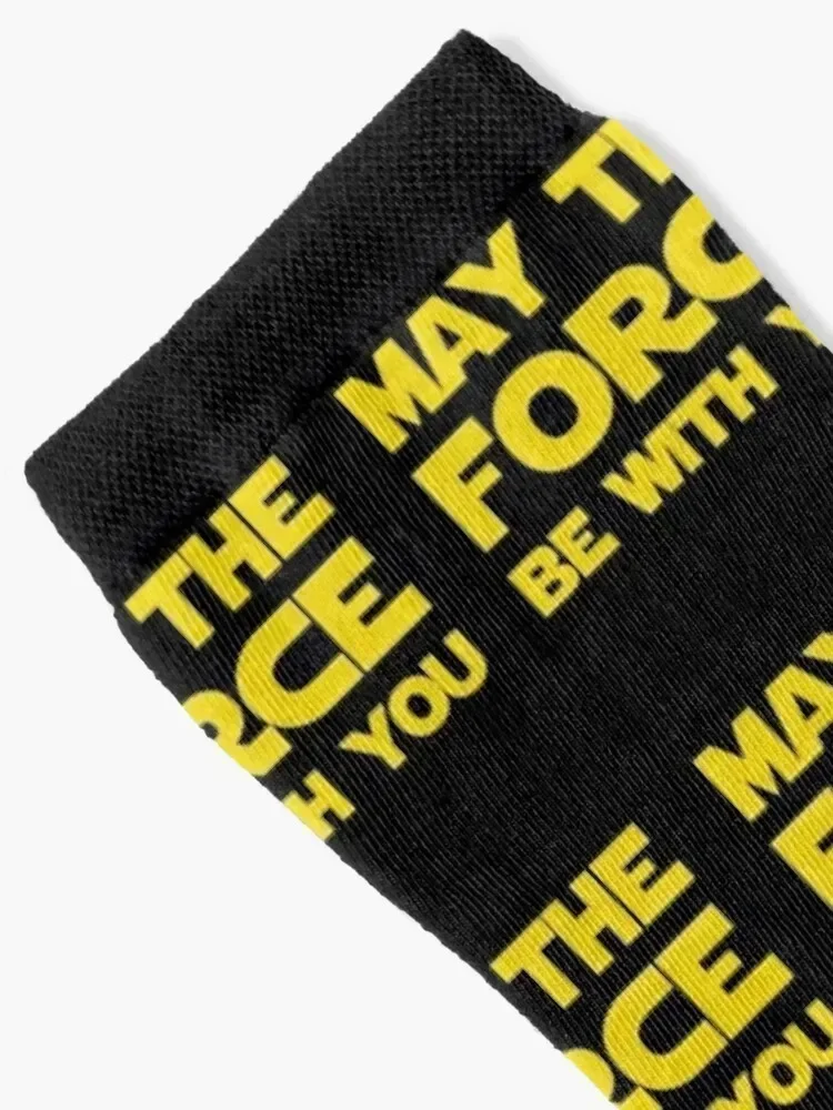 May The Force Be With You (Yellow) Socks floor japanese fashion Sports loose Socks Ladies Men's