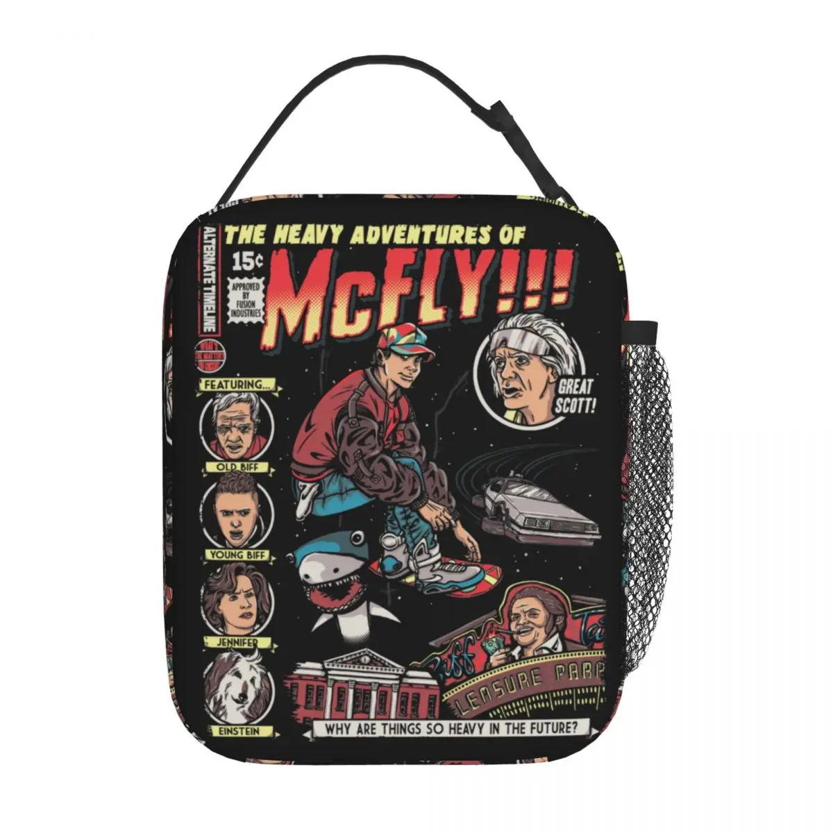 Marty McFly Back To The Future อุปกรณ์เสริมฉนวนกระเป๋าใส่ข้าวกลางวันโรงเรียนเก็บกล่องอาหาร Reusable แฟชั่นความร้อน Cooler กล่อง Bento