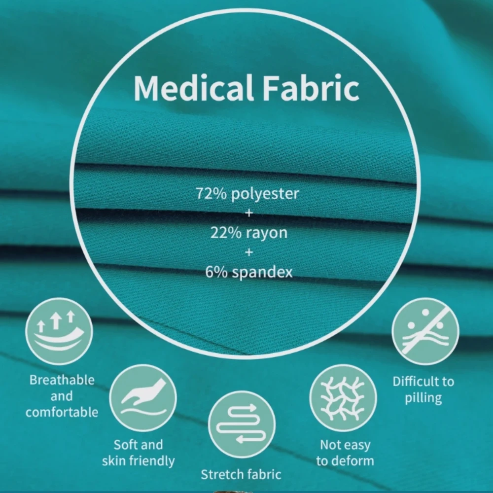 Hot Sale Anti Wrinkle Scrubs Workwear Washable Soft Fabric Nurse Hospital Uniforms Medical Scrubs Top Pants Jogger Scrubs Sets