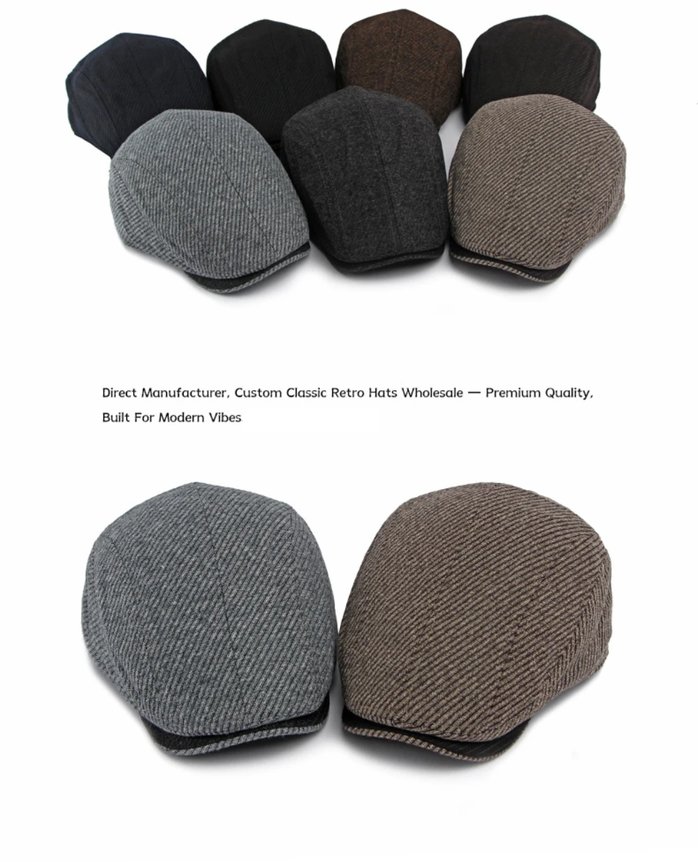 HT5162 Baskenmützen für Männer und Frauen, Künstler- und Maler-Baskenmütze aus Wolle, dick, warm, mit Fleece gefüttert, Ivy-Flatcap, 2026 neue Herbst-Winter-Baskenmütze. – Detail 7