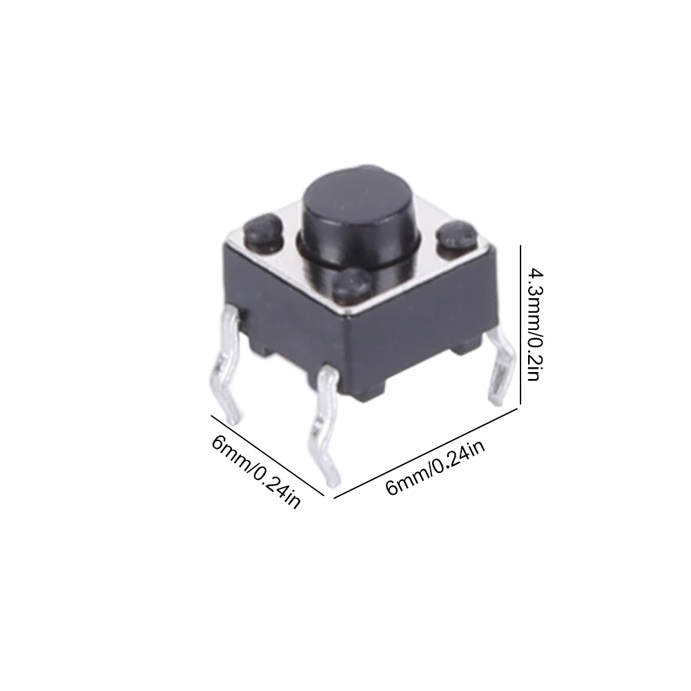 100PCS Tact Switch Push Button DIP 4 Pin Momentary Tactile Switch Button 6X6X5mm Miniature Button Electronic Components