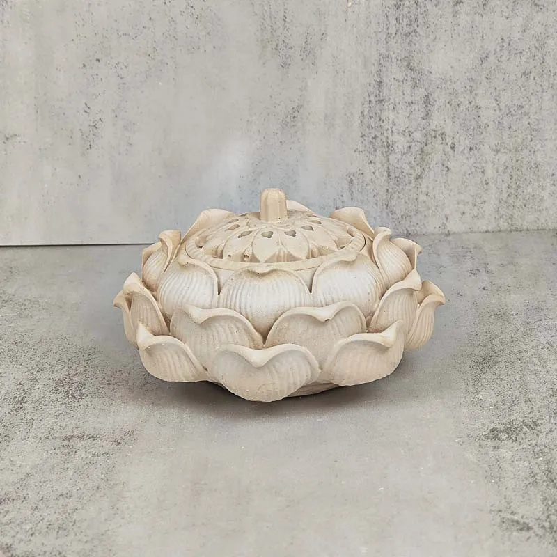 قالب مبخرة جبس إسمنتي ذاتي الصنع ، لوتس راتنج الإيبوكسي ، قالب سيليكون لتخزين الروائح ، أصيص زهور عصاري ، زينة