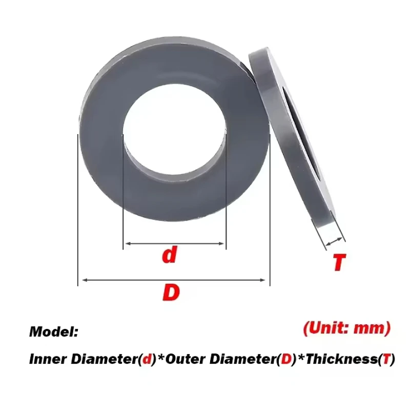 M3 M4 M5 M6 M8 M10 M12 M14 M16 M18 M20 Grey PVC Plastic Insulating Gaskets Acid & Alkali Resistant Corrosion-Proof Washers