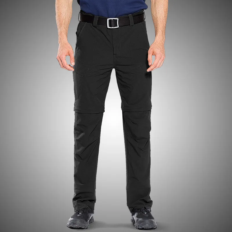 Male Camping Cargo Pants Detachable Outdoor Double Wear cycling hiking outing fishing Mens Thin Elastic Quick-drying Pants