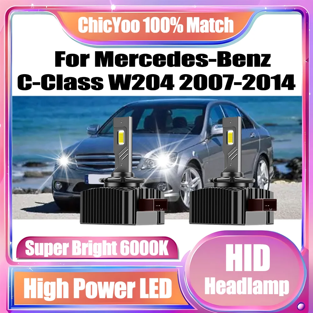

Ксеноновые лампы HID для передних фар мощностью 120 Вт, высокая мощность, Canbus, 6000K, белый свет, 30000 лм, 12В 24В, для Mercedes-Benz C-Class W204 2007-2014