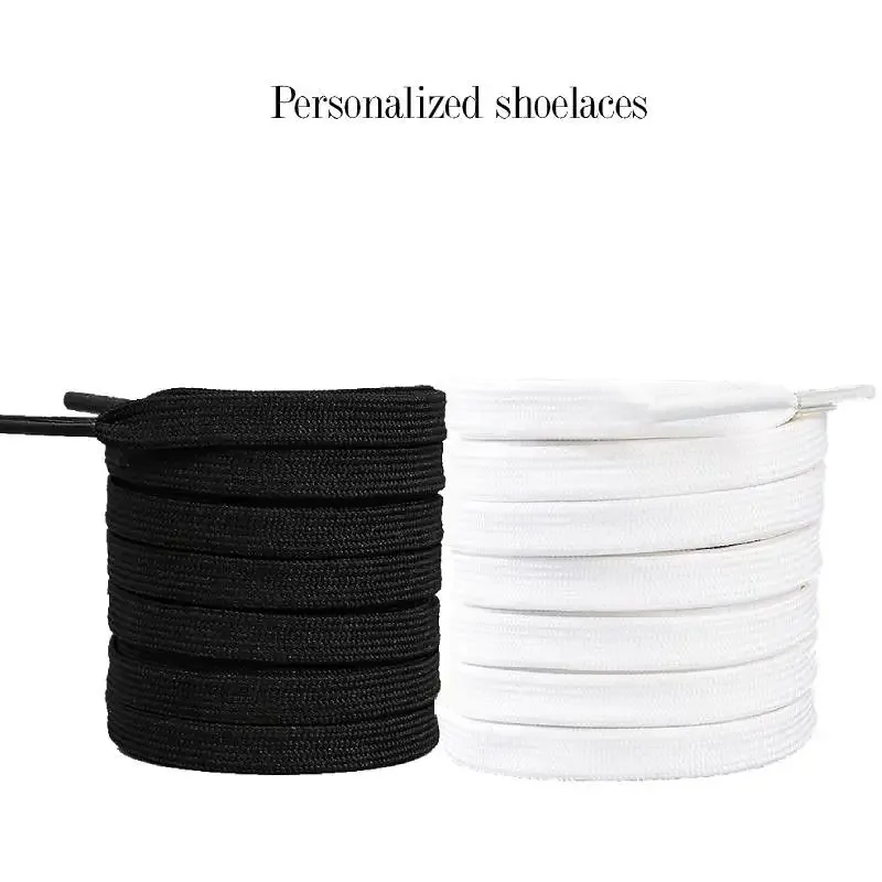 Classic flat shoes Black and white shoelace children adult outdoor sport Double layered anti slip shoelaces 70/90/120/140/160cm