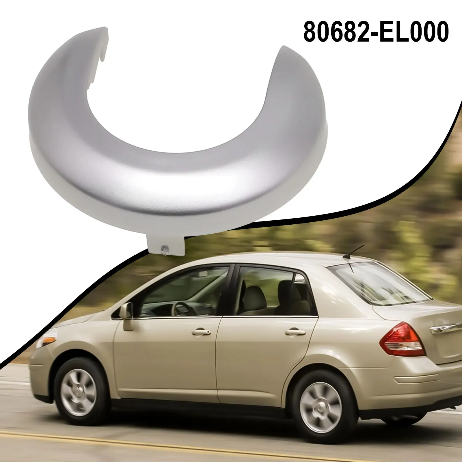 Cubierta de manija de puerta interior de coche 80682-EL000 para Nissan Versa 2007-2012 para Tiida 2005 2006 2007 2008 2009 2010