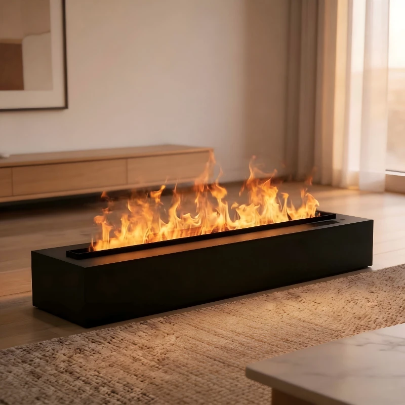 Gold Mist Fireplace Firepit Electric Fireplace 3D Mist Flame Water Vapor Fireplace Safe Cool Touch Design Mist Technology Firebo