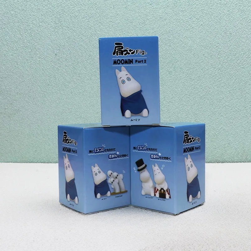 4 Uds Moomin muñecas de dibujos animados decoración Anime figura de acción Q Figural coche decoración de escritorio modelo niños regalo de cumpleaños de Navidad