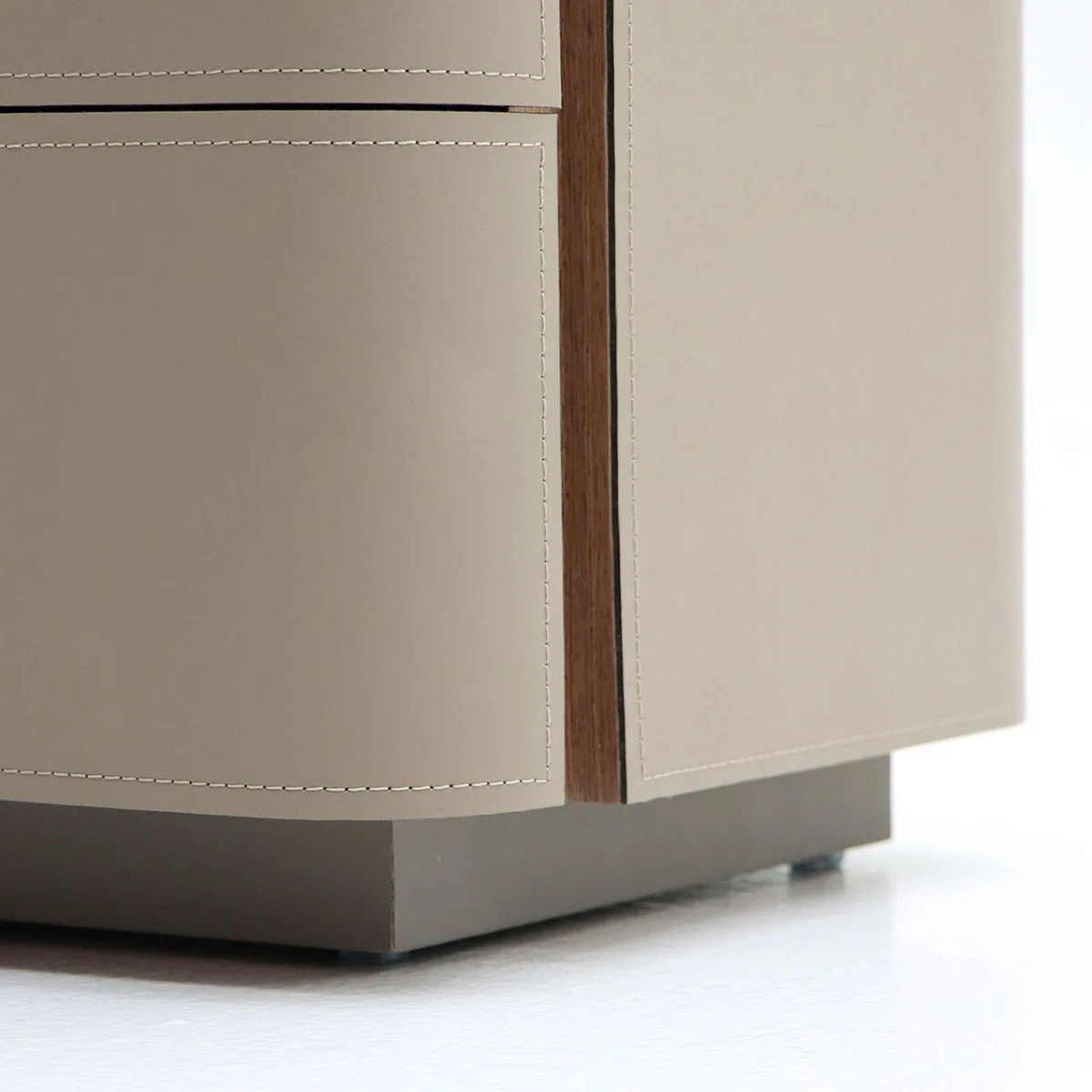 Saddle leather bedside table solid wood bedroom bedside table designer chest