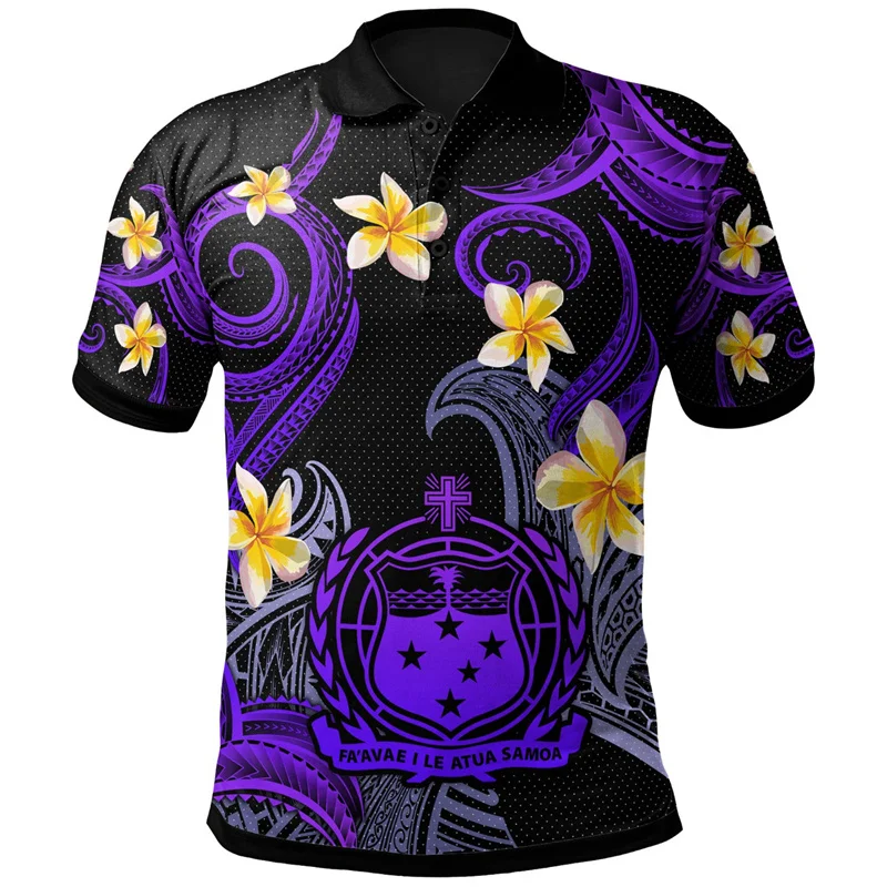 Nuova estate stampa 3D Samoa americane stili tribali Polo per uomo Samoa National Coat Of Arms Graphic Polo Polo Top