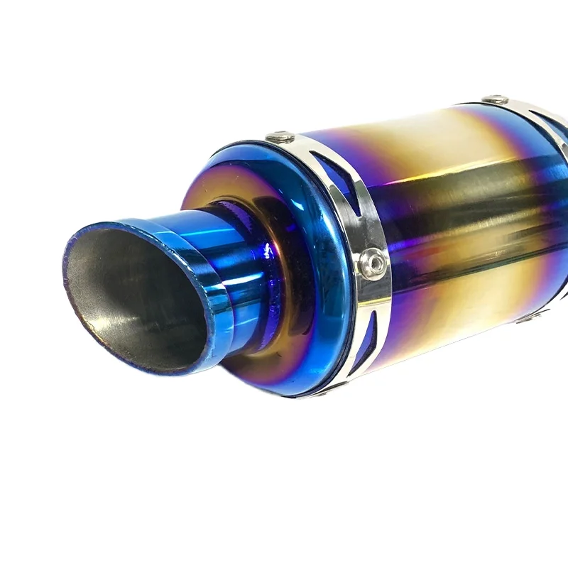 دراجة نارية تعديل ماسورة العادم على شكل خاص برميل مستقيم من خلال انفجار الشارع ماسورة العادم الفولاذ المقاوم للصدأ الملونة #4