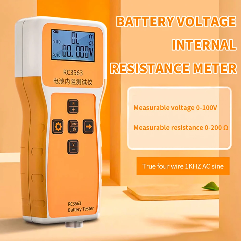 

RC3563 Battery Internal Resistance Tester Voltmeter with LCD Display Rechargeable Voltage Resistance Meter for Lithium Battery