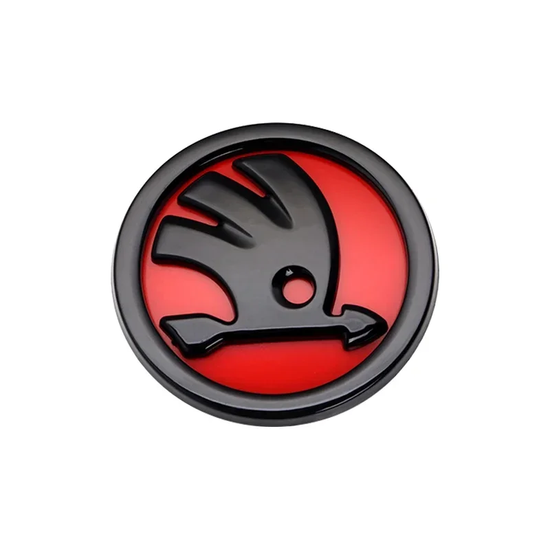 2 Stück ABS 80mm/90mm Auto-Emblem für Skoda Fabia Octavia Superb Rapid Yeti Karoq Vordere Motorhaube Abzeichen Heckklappe Aufkleber Logo