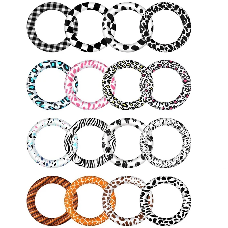 16 Pcs Silicone Beadable O Ring 65Mm Round Silicone Loop With 2 Hole Beadable For Jewelry Making