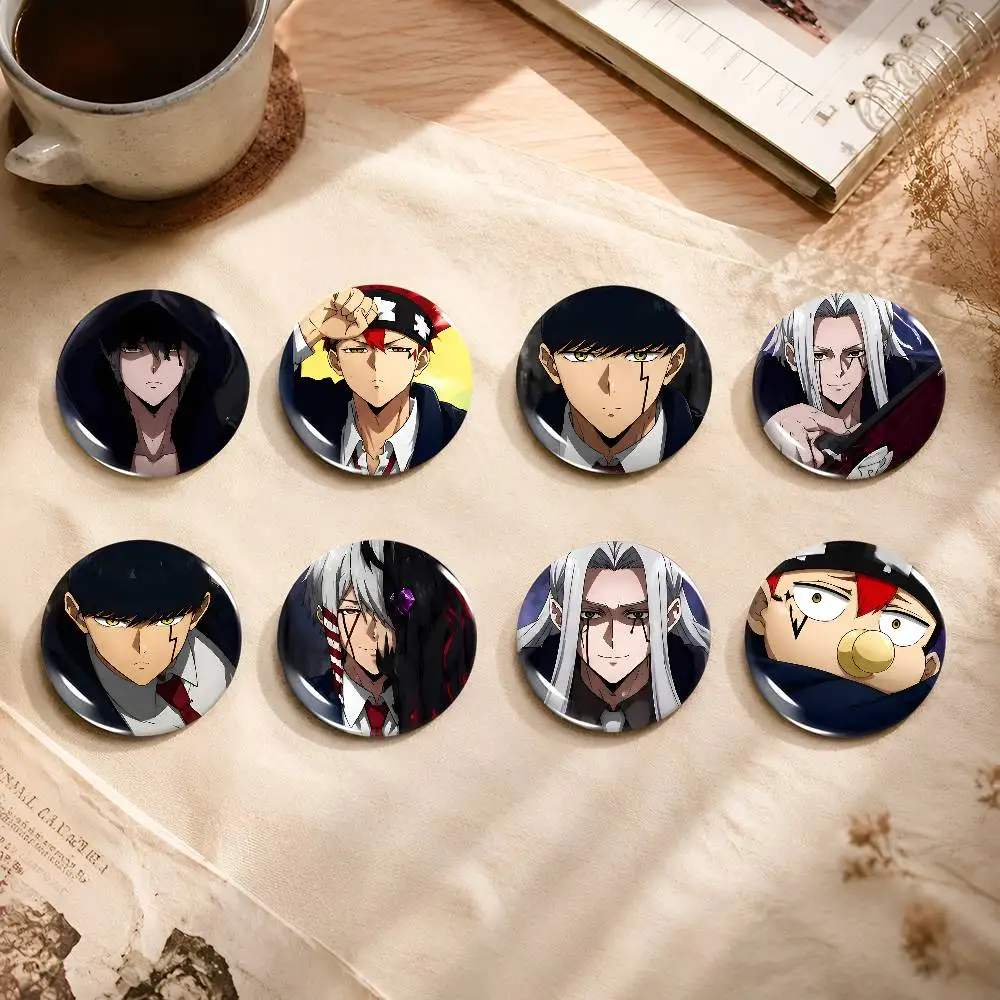 Mashle Magic and Muscles Snap-in Pins Cartoon Character Round Creative Brooches for Backpack Accessories Jewelry Gifts
