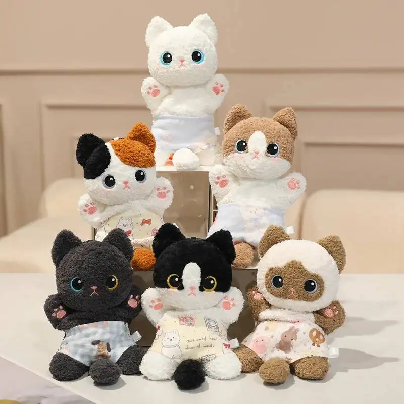 20cm Decompression Bean Bag Pants Kitten Plush Toy Cute Cat Wear Diapers Plush Pendant Backpack Decor Kid Birthday Gift
