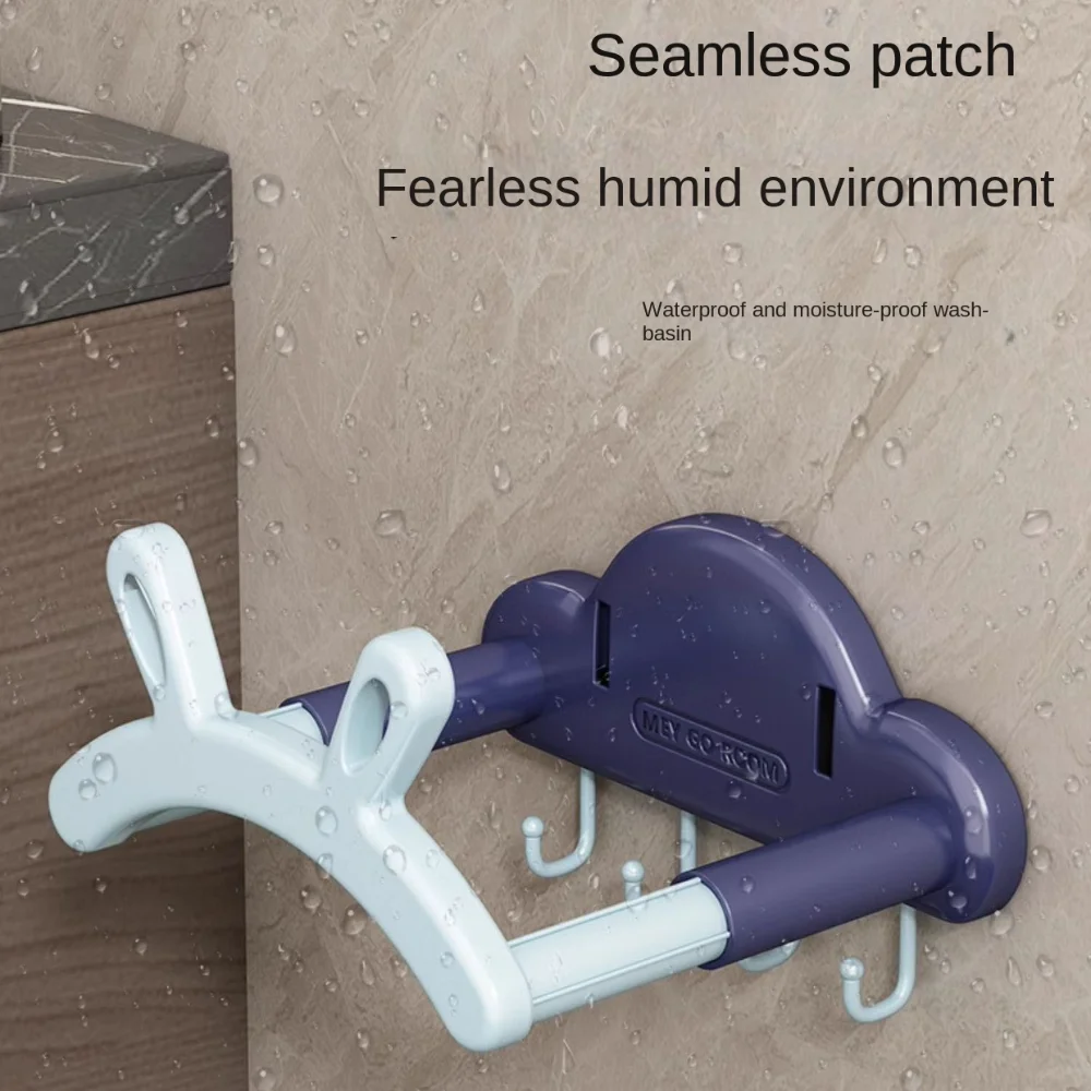 Convenient Rabbit Ear Shape Bathroom Bracket Punch-free Stretchable Washbasin Stand Strong Bearing with Hook Washbasin Rack Home