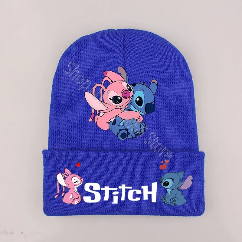 Lilo & Stitch cappelli lavorati a maglia Disney Cute Hat Anime Cartoon Character Pattern Print bonets Warm comodi berretti Baby Show Gift