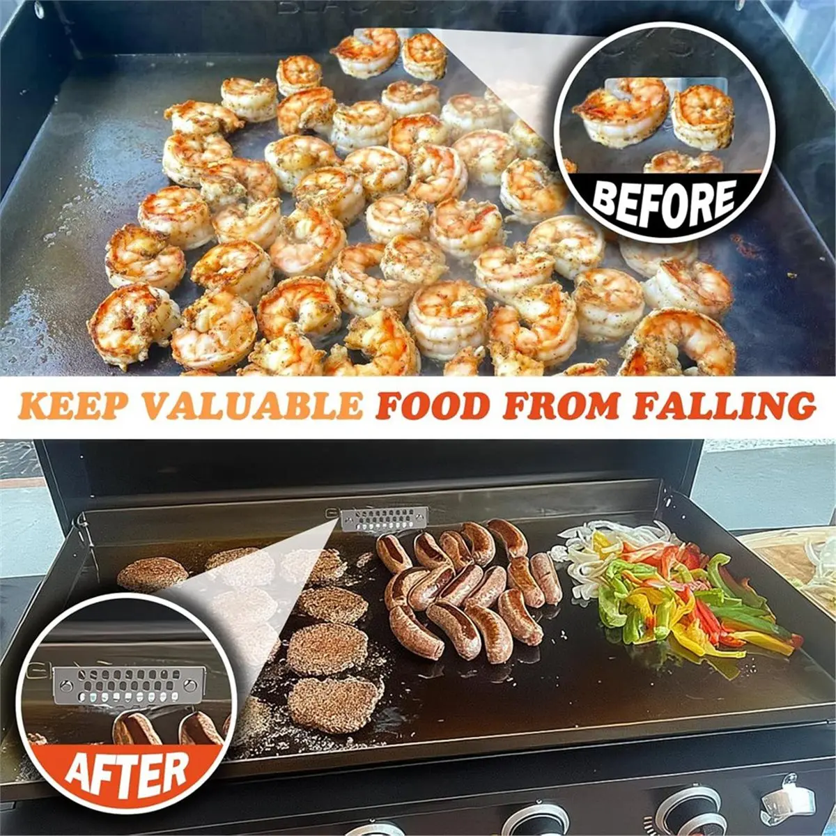 2pcs for Griddle Grease Gate Blocker - Magnetic, Stainless Steel, Heat-, Rust-Proof