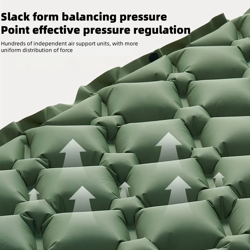 مرتبة تخييم محمولة قابلة للنفخ، وسادة مقاومة للماء والرطوبة، مناسبة لرحلات التنزه في الهواء الطلق