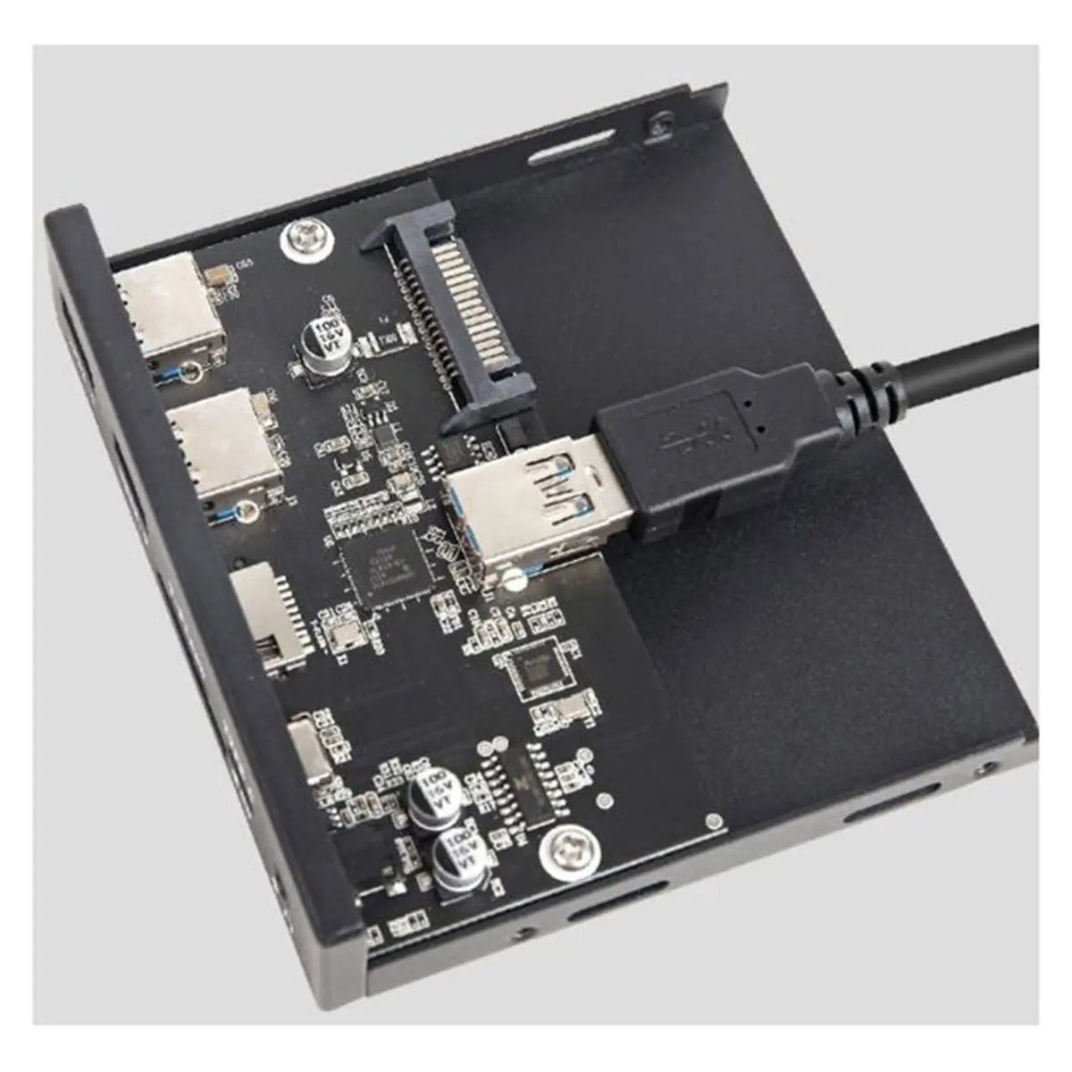Old PC Case - 3.5 Inch Front Panel Hub, USB 3.0 with 2 USB-A + 1 USB-C Ports, 3.5