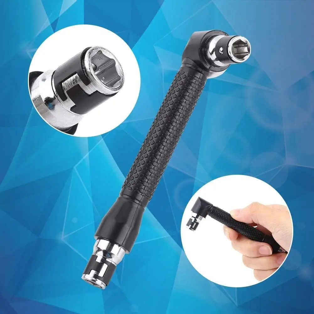 

Double Head L Shaped Socket Wrench 1/4in Hex Shank Socket Wrench 90 Degree Angle Socket Tool Right Angle Screwdriver Adapter