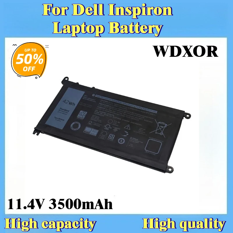 

New Replacement Laptop Battery WDXOR For Dell Inspiron 15 7560 5538 5567 5568 14 7000 7560 7460 5468 13 5000 5368 5378 7368 7378
