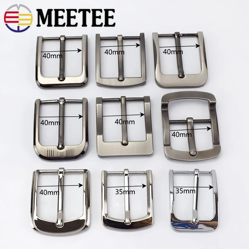 1pcs 35/40mm Meetee Zinc Alloy Metal Pin Belt Buckles for Mens Waistband Adjust Head DIY Casual Jeans Leather Crafts Accessories