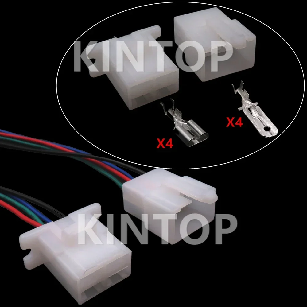 1 Set 4 Pins AC Assembly Car Wire Harness Plug with Terminal 6120-2043 Automobile Plastic Housing Unsealed Connector With Wires