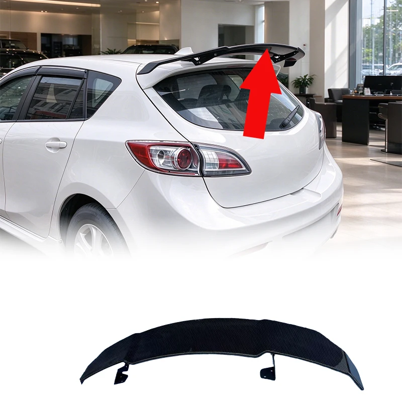 For Mazda 3 Hatchback 2014-2019 Modified Rear Spoiler Trunk Big Wing Car Exterior Body Kit Auto Exterior Styling Accessories