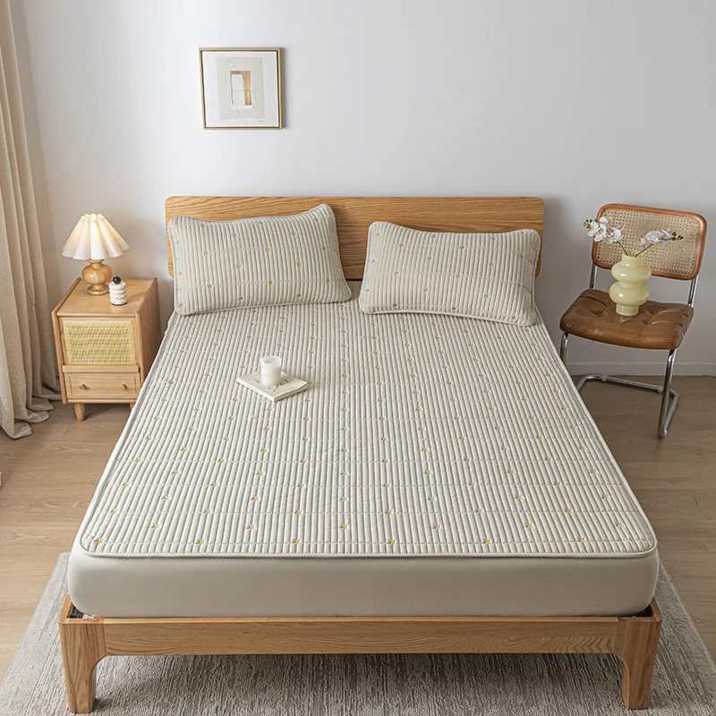 Protège-matelas imperméable à ultrasons, housse brodée, drap-housse de lit avec bande élastique, poche profonde, nouveau