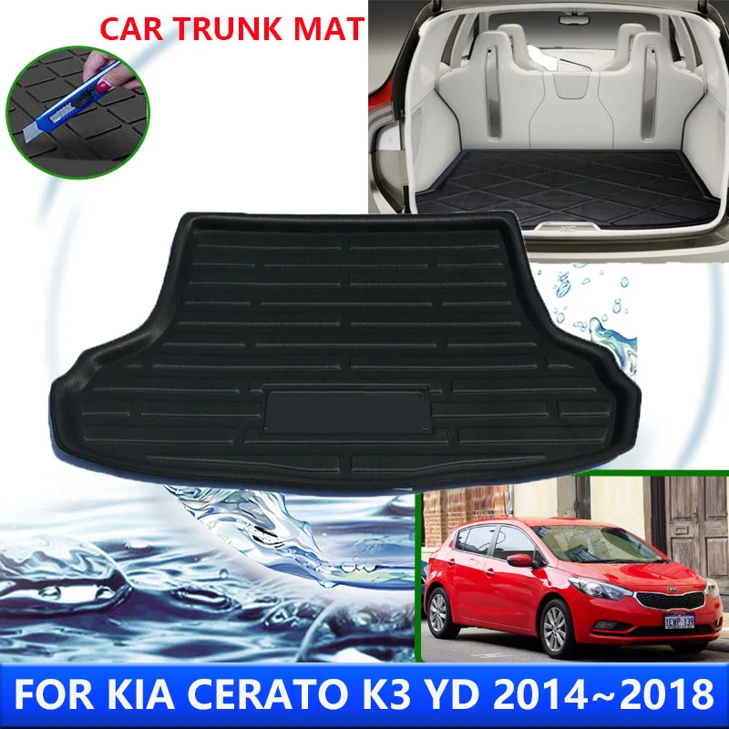 

For Kia Cerato K3 YD 2014~2018 2015 2016 2017 Car Rear Trunk Protector Pads Auto Waterproof Liner Anti-Fouling Mat Accessories