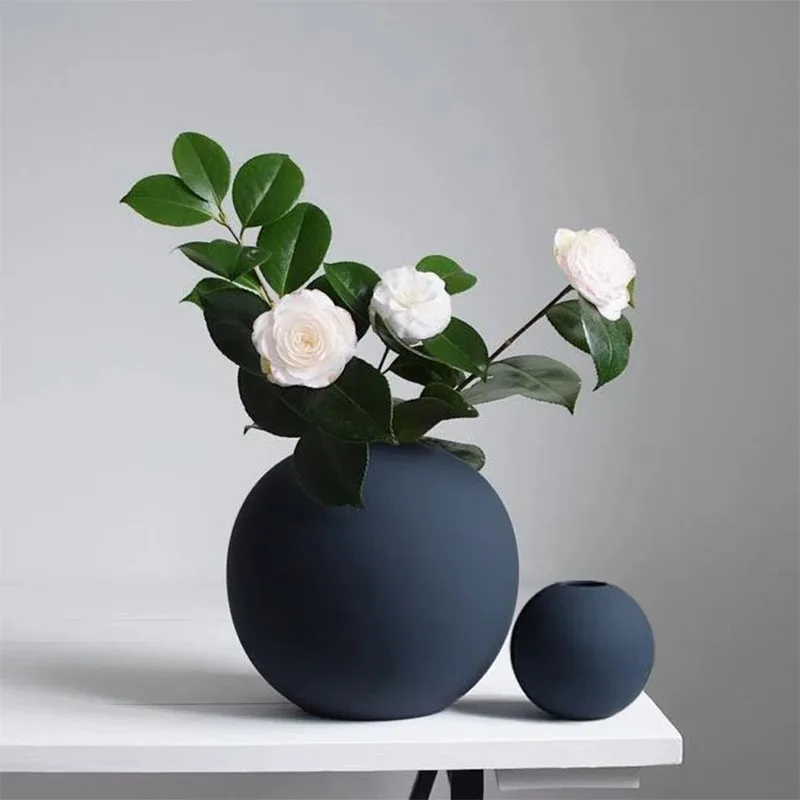 Morandi Vase Home Decor декор для дома Living Room Table Decoration Ornaments Light Luxury Round Ceramic Vase Multcolored вазы