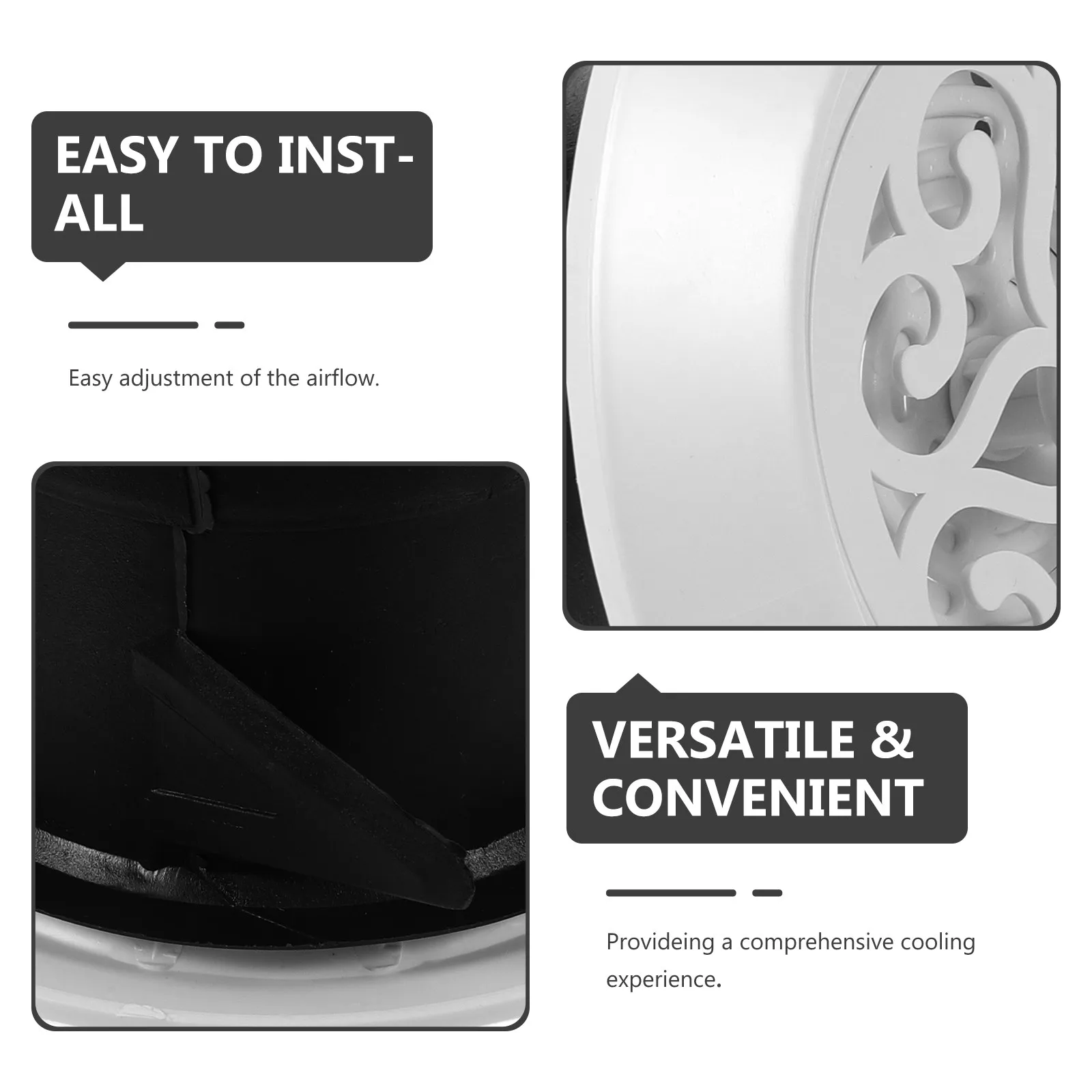 

Soffit Vent Central Air Conditioner Outlet Round Cover 5.5 Inch Exhaust Fan Wall Mount Ceiling Vent Cover for Office Kitchen