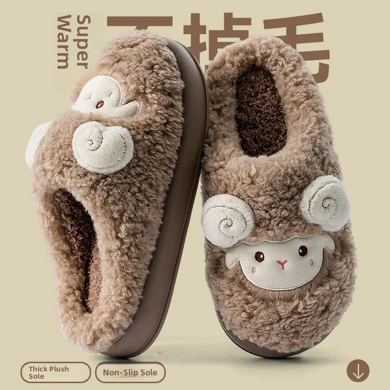 

Мужские хлопковые тапочки, домашние теплые нескользящие хлопковые тапочки из ягненка, зимние домашние удобные дышащие тапочки без шнуровки oes