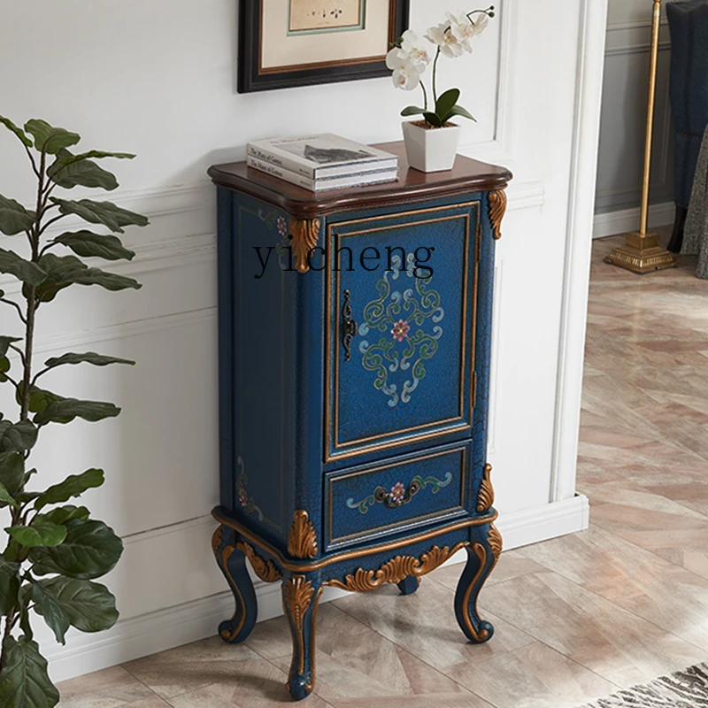 Zk American Painted Phone Side Table Curio Cabinet Entrance Cabinet Corner Cabinet