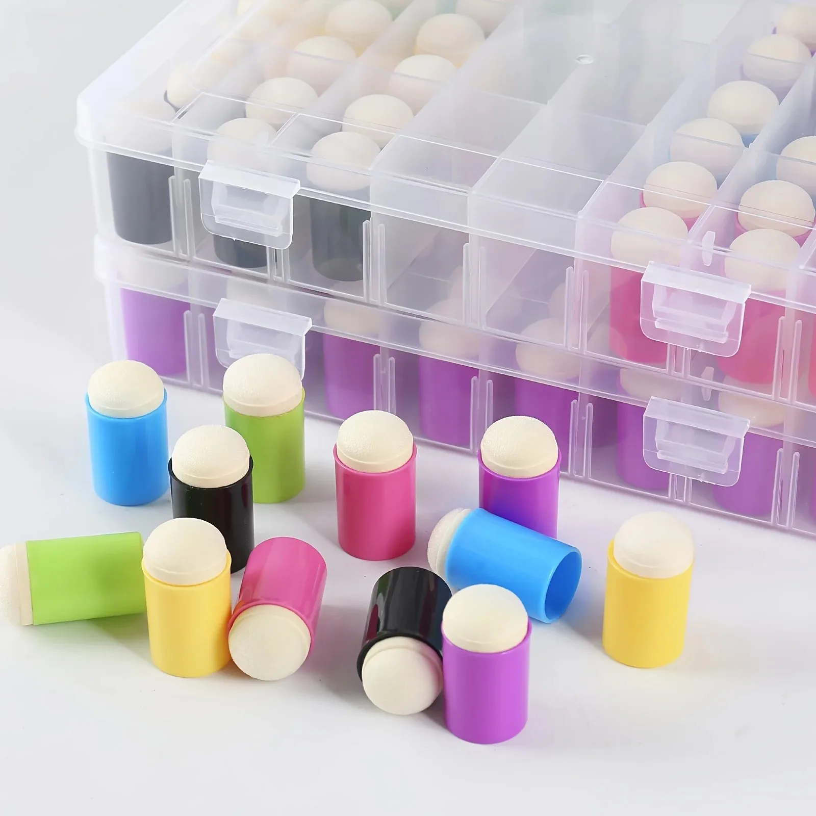 40PCS Painting Sponge Daubers for Ink Blending Professional Artistic Use Artistic Sponge Vibrant Colors Ergonomic Grip