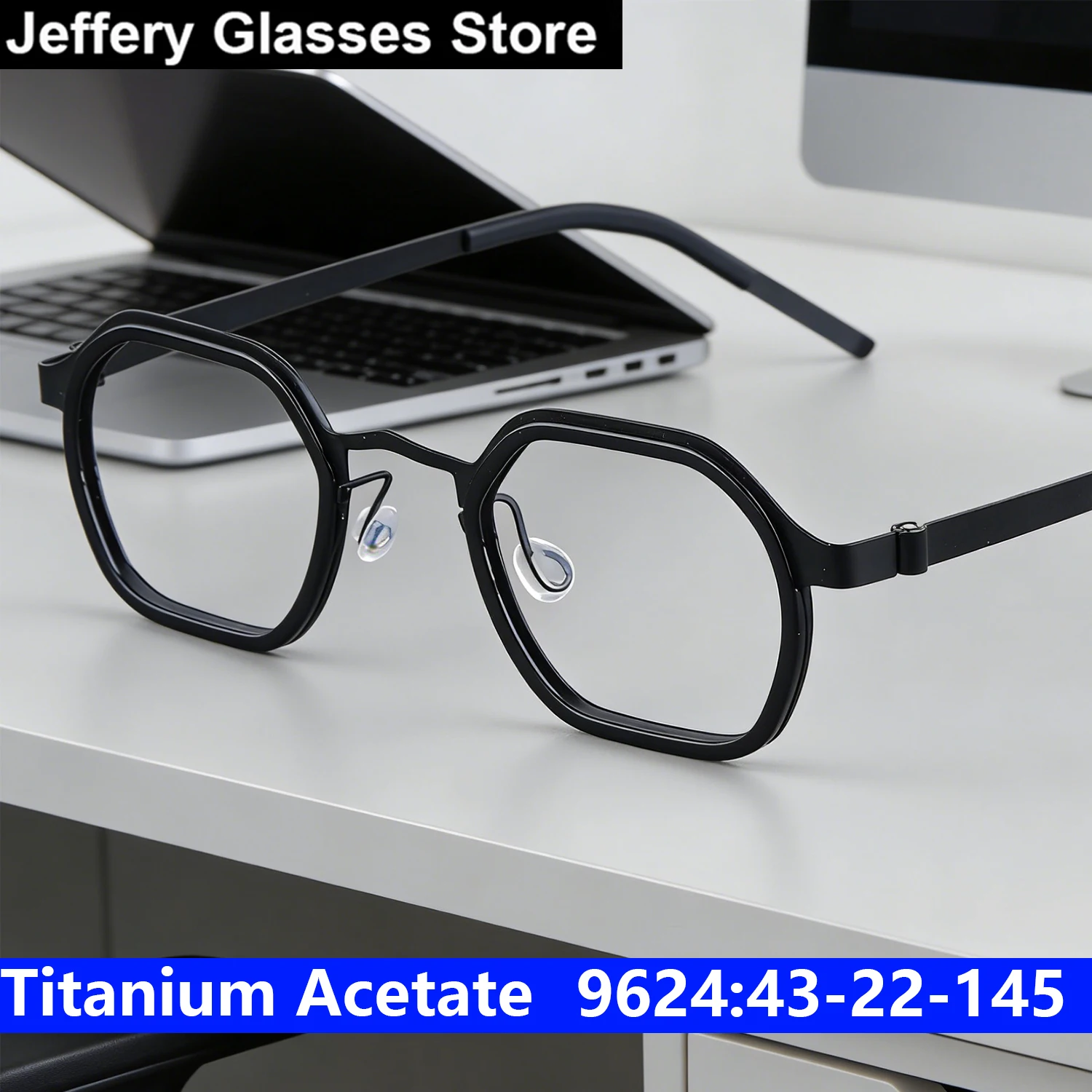 

Датские брендовые ретро-очки с маленькой шестиугольной оправой для мужчин и женщин, безвинтовые, из титана и ацетата, ручной работы, черные, Oculos Eyewear