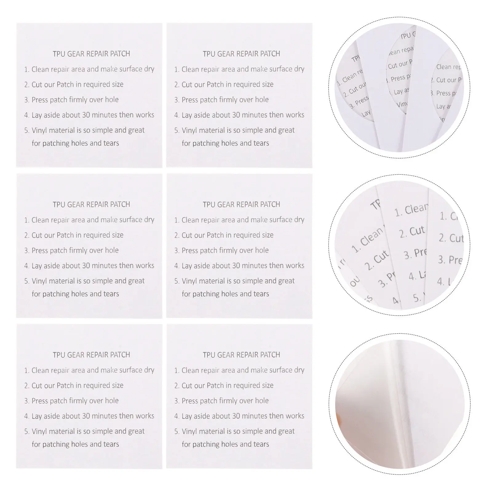 25Pcs Adhesive Repair Patch Kit Tpu Material Tent Repair Sticker for Raincoat Backpack Tent Inflatable Pool Swim