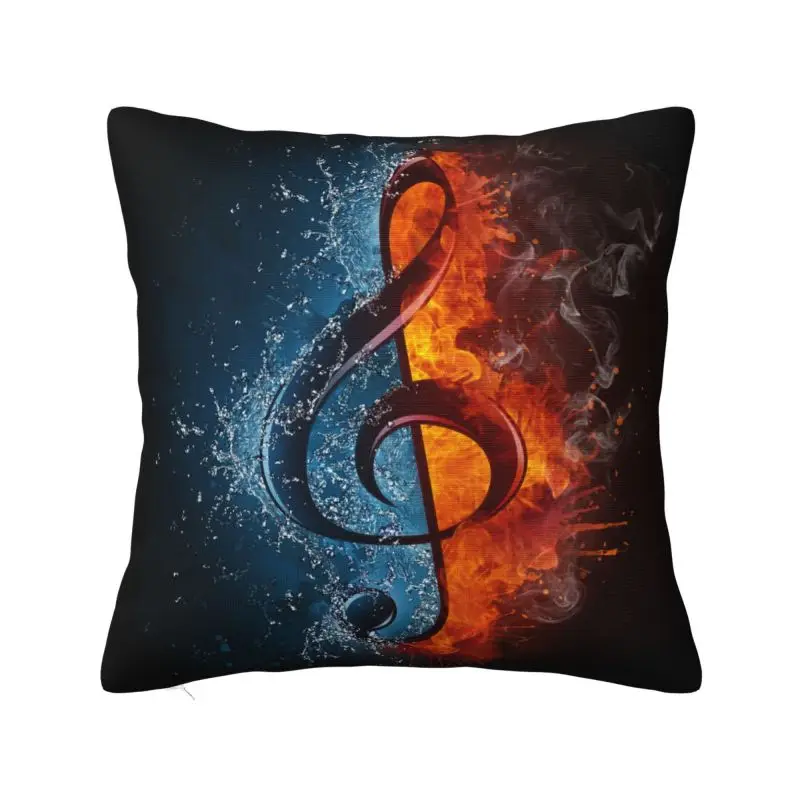 

Fashion Music Notes In Fire And Water Cushion Covers 40x40cm Soft Pillow Case for Sofa Car Square Pillowcase Home Decorative