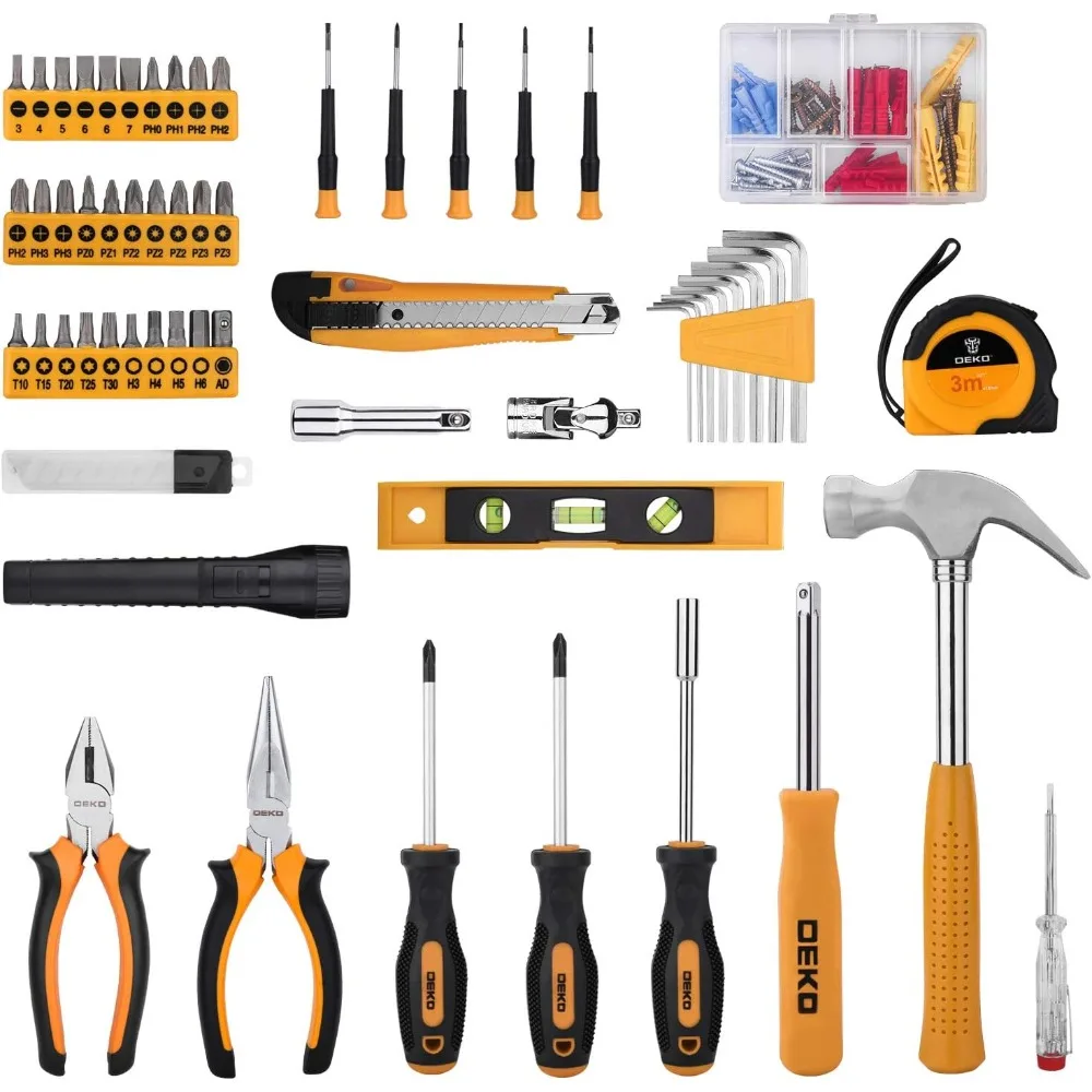 208-Piece Professional Tool Kit with Storage Case - Complete Household & Auto Repair Tool Set