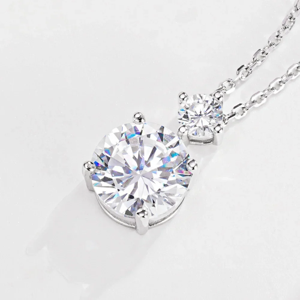PT950 Platinum Classic Six-prong Genuine Diamond Necklace - Women's Pendant - High-end Jewelry - Collar Chain